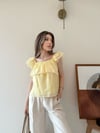 Askılı Kat Kat İç Astarlı Keten Bluz Sarı 2345