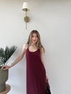Askılı Salaş Yırtmaçlı Modal Elbise Bordo 2224