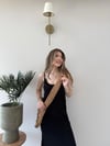 Askılı Salaş Yırtmaçlı Modal Elbise Siyah 2224