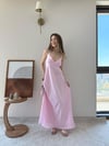 Askılı Sırt Çapraz Detay Midiboy Tensel Modal Elbise Pembe 2293