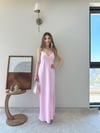 Askılı Sırt Çapraz Detay Midiboy Tensel Modal Elbise Pembe 2293