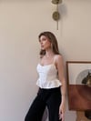 Askılı Sırt Fermuar Detay Volanlı Bluz Beyaz 2343
