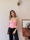 Askılı Sırt Fermuar Detay Volanlı Bluz Pembe 2343