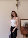Askılı Sırt Fermuar Detay Volanlı Bluz Beyaz 2343