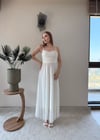 Askılı Tül Astarlı Uzun Elbise Beyaz 2367
