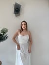 Askılı Tül Astarlı Uzun Elbise Beyaz 2367