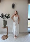 Askılı Tül Astarlı Uzun Elbise Beyaz 2367