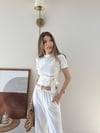 Bağlama Detay Modal Tişört Beyaz 2302
