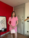 Balon Kol Detay Elbise Pembe 2175