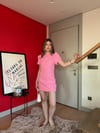 Balon Kol Detay Elbise Pembe 2175