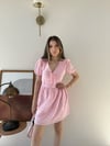Balon Kol Sırt Dekolte Detay İç Astarlı Fisto Elbise Pembe 2332