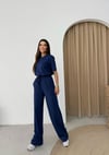 Basic Tişört ve Pantolonlu Modal İkili Takım Lacivert 2123