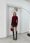 BEL BURGU AKSESUAR DETAY SANDY BLUZ BORDO
