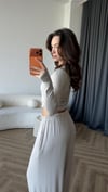Bel Drape Detay Bluz ve Paça Lastikli Viskon İkili Takım Taş 2420