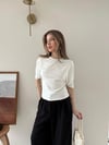 Bel Drape Detay Modal Tişört Beyaz 2184