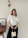 Bel Drape Detay Modal Tişört Beyaz 2184