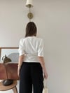 Bel Drape Detay Modal Tişört Beyaz 2184