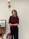 Bel Drape Detay Modal Tişört Bordo 2184