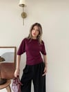 Bel Drape Detay Modal Tişört Bordo 2184