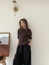 Bel Drape Detay Modal Tişört Kahverengi 2184