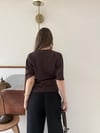 Bel Drape Detay Modal Tişört Kahverengi 2184