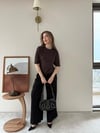 Bel Drape Detay Modal Tişört Kahverengi 2184