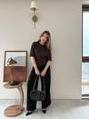 Bel Drape Detay Modal Tişört Kahverengi 2184