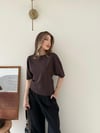Bel Drape Detay Modal Tişört Kahverengi 2184