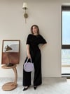 Bel Drape Detay Modal Tişört Siyah 2184