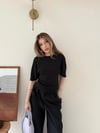 Bel Drape Detay Modal Tişört Siyah 2184