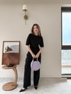 Bel Drape Detay Modal Tişört Siyah 2184