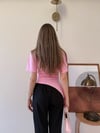 Bel Drape Saçaklı Modal Tişört Pembe 2326
