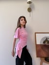 Bel Drape Saçaklı Modal Tişört Pembe 2326