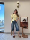 Bel Drape Saçaklı Modal Tişört Sarı 2326