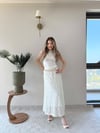 Bel Gold Kemer Detay Dantel İç Astarlı Etek Beyaz 2214