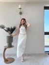 Bel Gold Kemer Detay Dantel İç Astarlı Etek Beyaz 2214