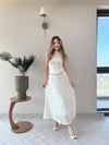 Bel Gold Kemer Detay Dantel İç Astarlı Etek Beyaz 2214