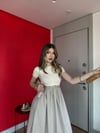 Bel Kemer Detay Etek Cepli Elbise Bej Taş 2249