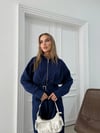 BEL KEMER DETAY FERMUARLI HIRKA VE PANTOLONLU MODAL İKİLİ TAKIM LACİVERT