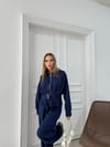 BEL KEMER DETAY FERMUARLI HIRKA VE PANTOLONLU MODAL İKİLİ TAKIM LACİVERT