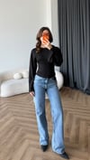 Bel Korse Detay İspanyol Kol Modal Bluz Siyah 2490
