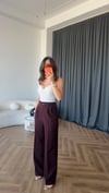 Bel Lastikli Palazzo Double Kumaş Pantolon Bordo 2393