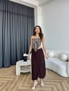 Bel ve Paça İp Bağlama Detay Salaş Sandy Şalvar Pantolon Acı Kahve 2385