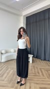 Bel ve Paça İp Bağlama Detay Salaş Sandy Şalvar Pantolon Siyah 2385