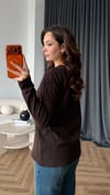 Bisiklet Yaka Garne Detay Basic Sweat Kahve 2475