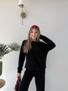 Bisiklet Yaka Oversize Sweat ve Pantolonlu Modal İkili Takım Siyah 2141