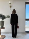 Bisiklet Yaka Oversize Sweat ve Pantolonlu Modal İkili Takım Siyah 2141