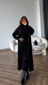 Boğazlı Elbise ve Hırkalı Triko Takım Siyah 2479