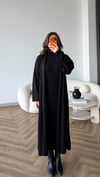 Boğazlı Elbise ve Hırkalı Triko Takım Siyah 2479