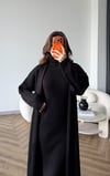 Boğazlı Elbise ve Hırkalı Triko Takım Siyah 2479